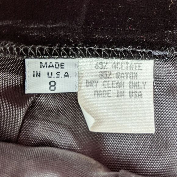 Vintage 1980s Deadstock Talbots Sexy Black Velvet Two Piece Skirt Suit Set - Picture 10 of 10